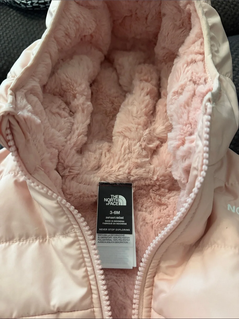 The North Face Light Pink Hooded Puffer Jacket